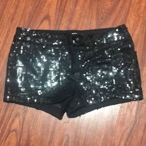 Black Sequin Shorts